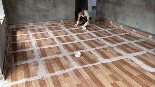 Amazing Construction Living Room Floor With Sand, Cement & How To Install Ceramic Tiles Step By Step