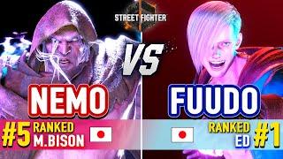 SF6  NEMO (#5 Ranked M.Bison) vs FUUDO (#1 Ranked Ed)  Street Fighter 6 High Level Gameplay