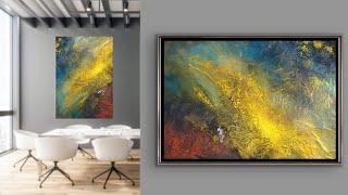 Create a STUNNING Textured Painting with Aluminum Foil / Abstract Acrylic Painting on Canvas (442)