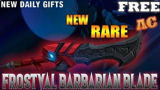 AQW NEW RARE FROSTVAL BARBARIAN BLADE (AC TAGGED DAILY GIFTS)