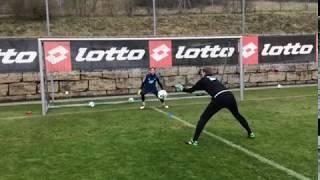 Goalkeeper Oliver Baumann training with Michael Reichner, TSG 1899 HOFFENHEIM