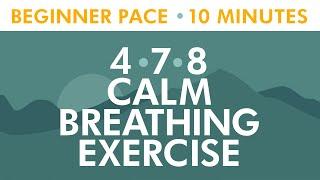 Beginner 4-7-8 Breathing Exercise | 10 Minutes Relaxation with Calming Pace | Anxiety Reduction