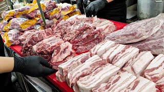 Amazing scale! Making the famous heart-shaped pork roast in Korea - Korean street food