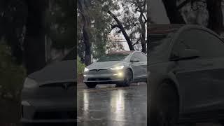 Tesla Model X Under The Rain ️ #tesla #modelx #electric #suv #aesthetic #rain