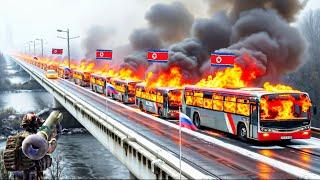 PUTIN ANGRY! Ukraine bombs 150 North Korean buses supplying ammunition to Russia