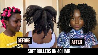 I FINALLY tried soft rollers on my long 4c hair!