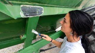 Painting the Grain Cart 4 Days Before Harvest...