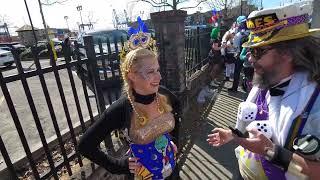 Prepping to parade with the Dames du Perlage in Krewe of Tucks
