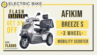 Afikim Afiscooter Breeze S Three Wheel Mobility Scooter FTS3480 Review by Electric Bike Paradise