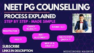 NEET PG Counselling process completely explained - step by step made simple  #neetpg