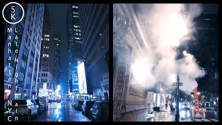 NYC Late-Night Rainfall - Manhattan, New York 5K - Vertical Video