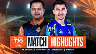 2024 Abu Dhabi T10 I Match 8 Highlights: Morrisville Samp Army vs UP Nawabs | Season 8