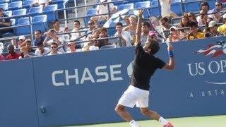 Roger Federer Practice at the 2013 US Open vs Stan Wawrinka (Simulated Match)