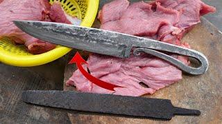 AMAZING RECYCLING / HOW TO MAKE A KNIFE FROM 10 YEAR-OLD RUSTY FILE