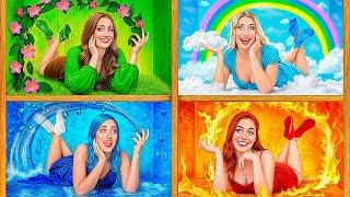 Fire Girl, Water Girl, Air Girl and Earth Girl | Four Elements in Real Life Super Hyper DO