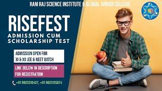 RISEFEST || GRADE X || ADMISSION CUM SCHOLARSHIP TEST || FOR NEET\JEE ASPIRANTS||