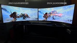 Is It Better and Brighter? 2023 vs 2024 LG 45" UltraWide OLED Comparison - LG45GR95QE vs LG45GS96QB