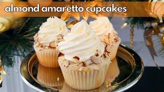 Almond Amaretto Cupcakes | A Festive Holiday Cupcake!