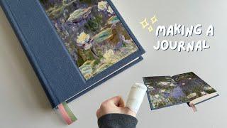 cozy bookbinding with quiet piano music  make a journal with me