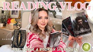 HAVE A BOOKISH SLEEPOVER WITH ME ️🫧  cosy vlog reading quicksilver, grwm, a book haul & more!