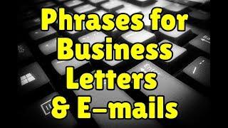 English phrases for business letters and e-mails