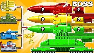 Monster tank: HYBRID DORA ROCKET  vs MEGA TANK  - Cartoons about tank/Nina tank cartoon