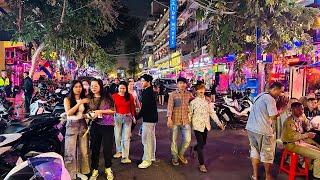 Walking Tour Exploring Phnom Penh, Cambodia 2024 Night Life Street 136