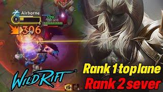 Wild rift Gun vs Rank 1 top lane And Rank 2 sever- Aatrox vs jax baron lane season 14