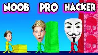 Can We Go NOOB vs PRO vs HACKER In STACK COLORS?! (ALL LEVELS!) Prezley