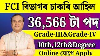 FCI বিভাগৰ চাকৰি - Jobs in Assam | Assam jobs 2025 | Assam jobs vacancy 2025 |