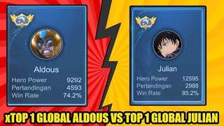 LAGI SOLO RANK NGEJER TOP 1 GLOBAL ALDOUS EH LAWAN TOP 1 GLOBAL JULIAN 10.000 mmr - mobile legends