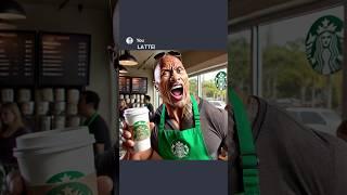 If The Rock Worked in Starbucks ️ #ai #memes