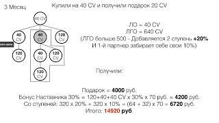 Как растет доход каждого сотрудника компании AGenYZ каждый месяц. Схема 1+1