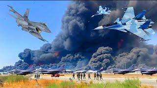 10 minutes Ago! Russia attacks Ukrainian F-16 Air Base | all F-16s Completely destroyed