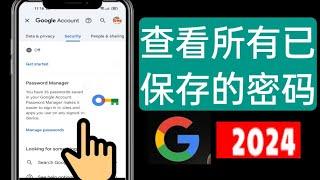 如何查看手机上保存的密码，如何知道 Google 帐户中保存的所有密码（2024）