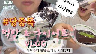 샐러드만 먹는다고 다이어트니  간식을 이렇게나 먹는데 | 다이어트&먹방 브이로그 | 연세우유 쿠앤크 생크림컵, 또 두바이 초콜릿 먹방과 운동 ..