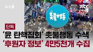 [단독] 경찰 '윤 탄핵집회' 촛불행동 수색…'후원자 정보' 4만5천개 수집 / JTBC 뉴스룸