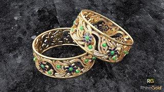 RhinoGold - Multi-Stone Bangle (Speed Modeling)