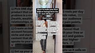 Make your first $100 online on Instagram #digitalproductsforbeginners #passiveincomeideas #sidejob