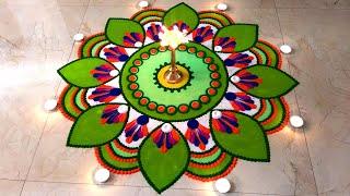 Big Rangoli Designs | Big Rangoli For Diwali | Big Freehand Rangoli | Flower Rangoli Designs