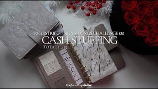 Cash Envelope Stuffing $1,455 | Re-allocating Completed Savings Challenges