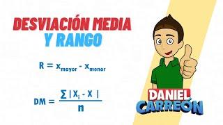 RANGO Y DESVIACION MEDIA DE UN CONJUNTO DE DATOS Super facil - Para principiantes