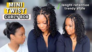 Trendy Curly Bob Mini Twist | Fine Natural Hair Protective Style ft. Hot Braids