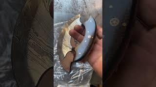 Custom Made Damascus Pizza Cutter (825)