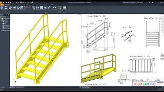 Autodesk inventor INDUSTRIAL STAIRCASE DESIGN And  Assembly Exercise 51