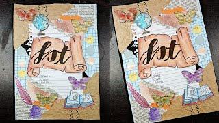 Easy SST Project File Decoration idea. SST practical file, notebook, scrapbook decoration idea.