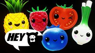 Hey Bear Sensory - Fruit Salad Dance Party - Counting 1 to 10 - Fun animation with music