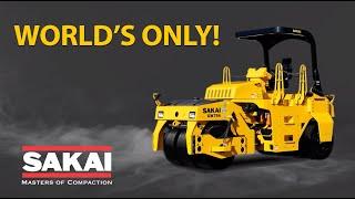 Sakai GW754: World's Only Vibratory Pneumatic Tire Asphalt Roller for Paving