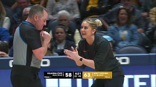 TECHNICAL On Coach For CHEERING Her OWN TEAM?? Ref Got This WRONG! | Oklahoma State vs West Virginia