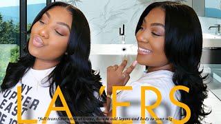 NATURAL MIDDLE PART CURTAIN BANG LOOK + LAYERS | BEST PRE-STYLED UNIT For Beginners! Ft. JESSIES WIG